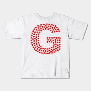 Letter G Heart Shape Initial Kids T-Shirt